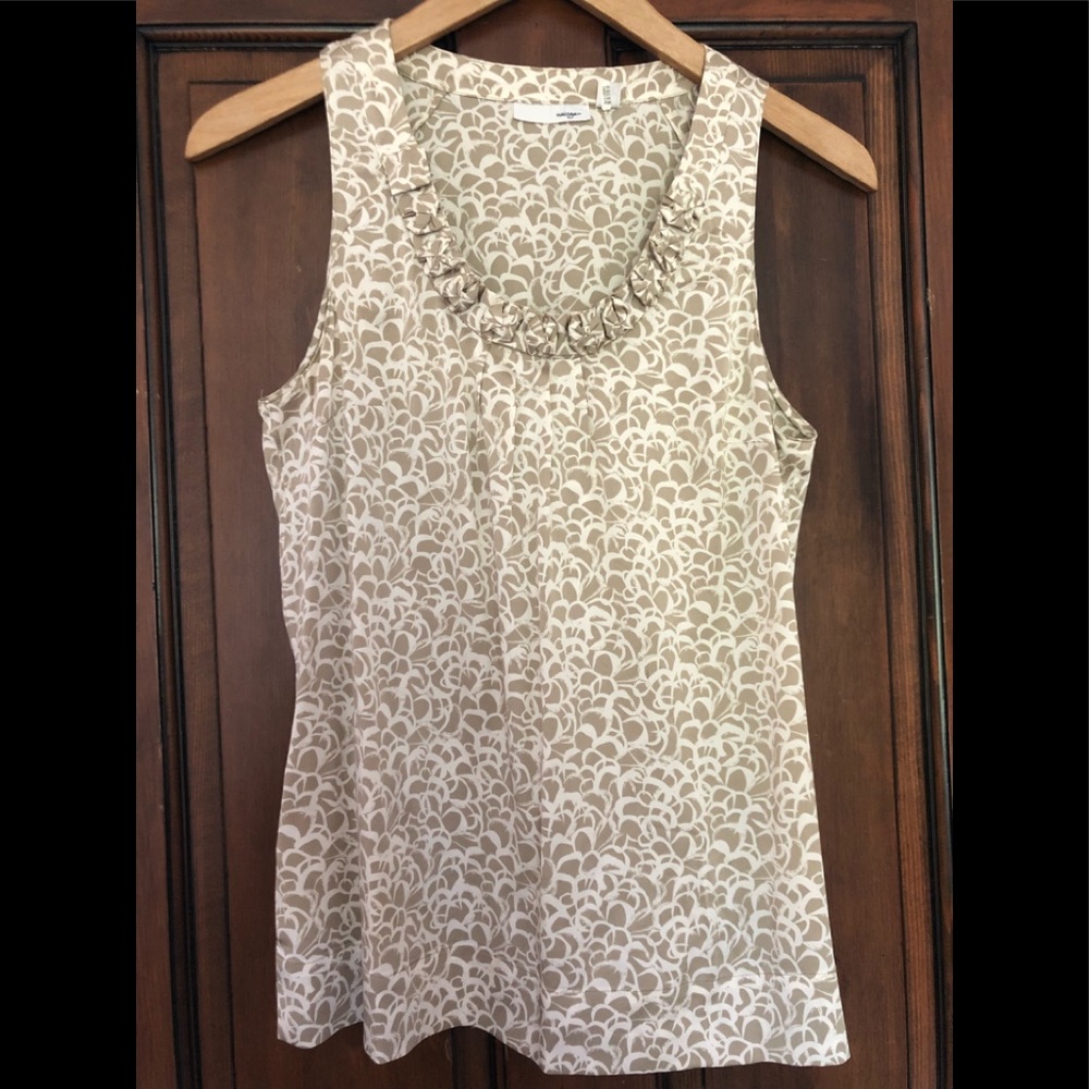Patterned silk sleeveless top